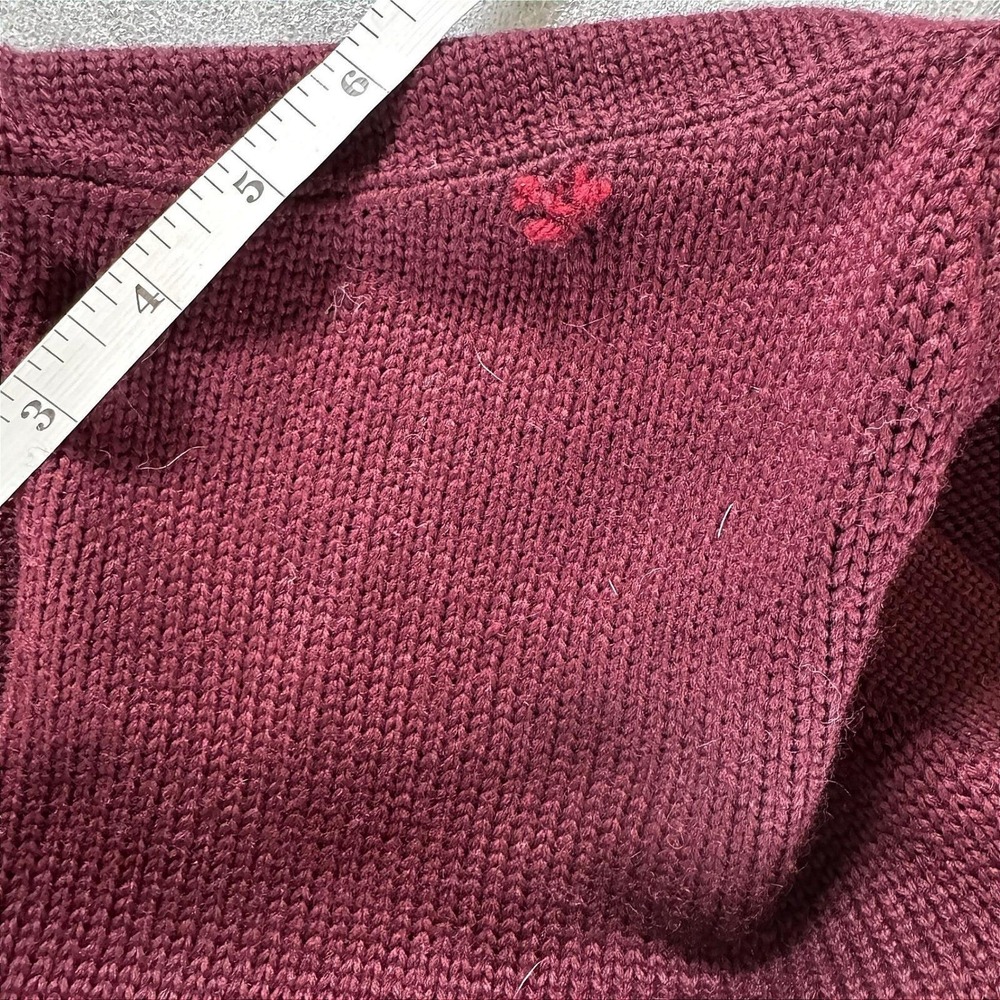 Vintage 50s Letterman Sweater 100% Virgin Wool Burgundy Chenille USA Men's M - Picture 6 of 8